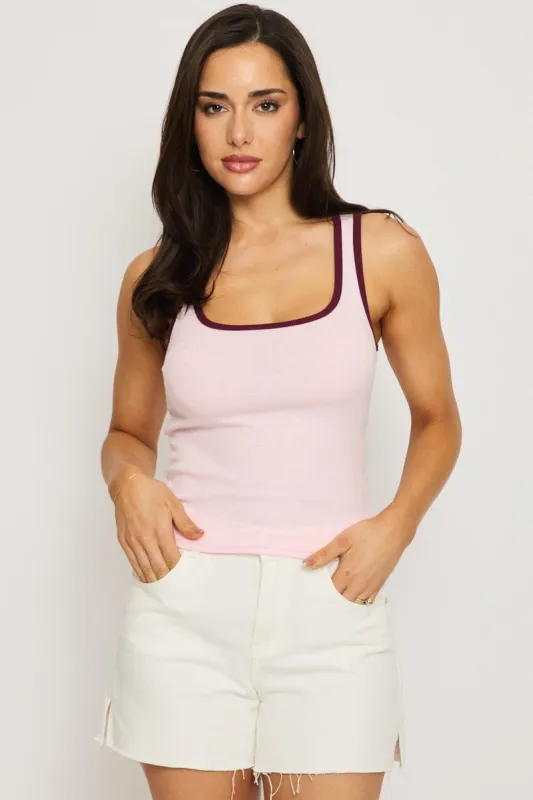 Pink Tank Sleeveless sold by Ally Fashion