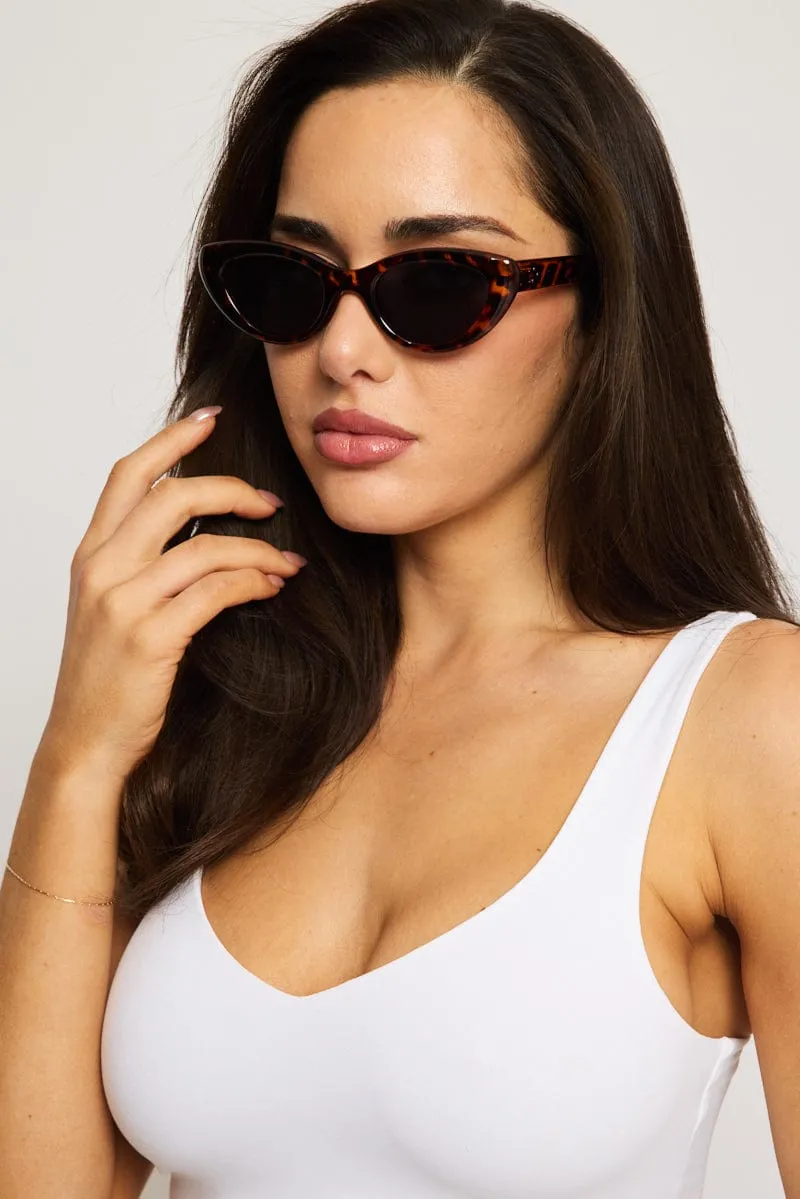 Brown Animal Print Cat Eye Sunglasses sold by Ally Fashion product image thumbnail 2