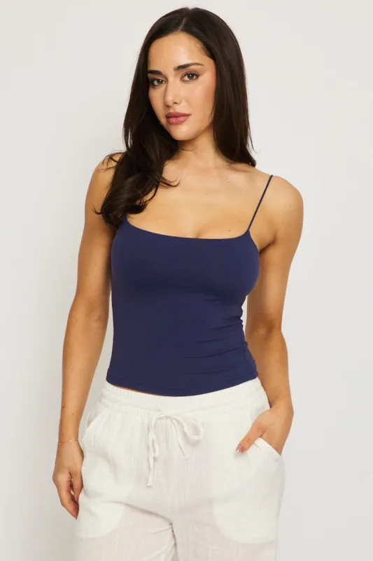 Blue Supersoft Singlet Double Layer sold by Ally Fashion
