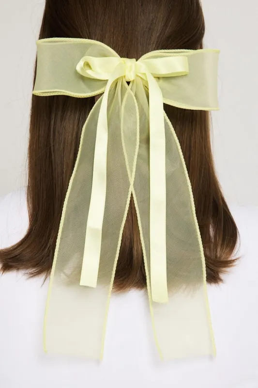 Yellow Organza Hair Bow made by Ally Fashion