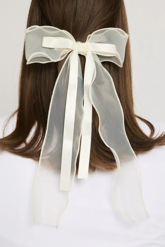 White Organza Hair Bow sold by Ally Fashion