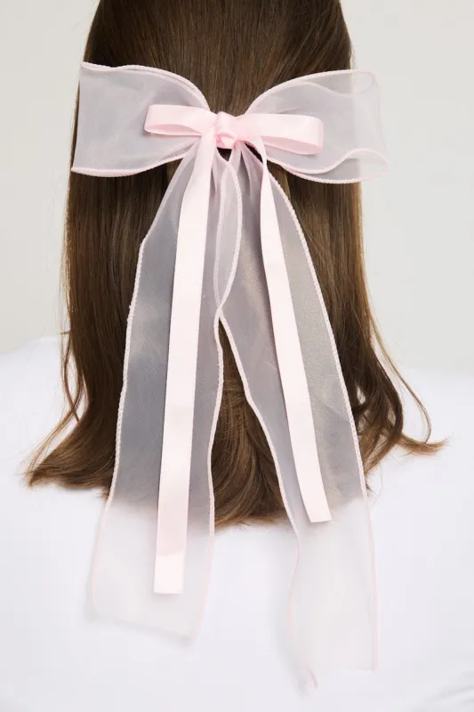 Pink Organza Hair Bow sold by Ally Fashion