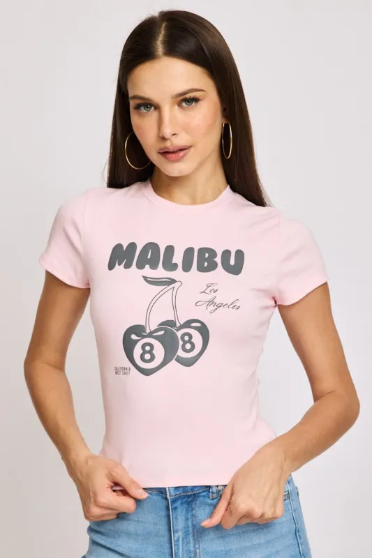 Pink Graphic Tee Short Sleeve sold by Ally Fashion