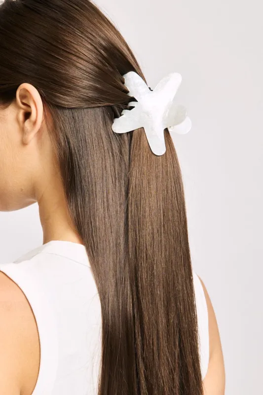 White Starfish Claw Clip sold by Ally Fashion