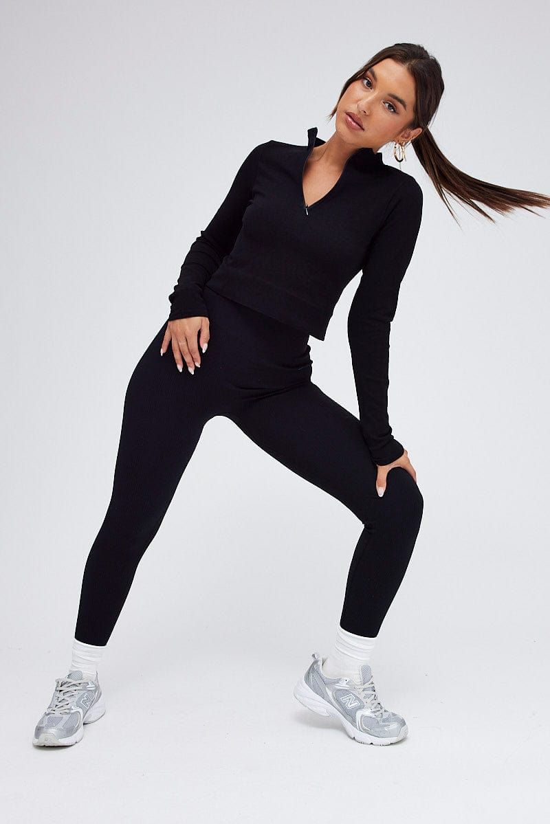 Black Leggings Seamless Activewear sold by Ally Fashion