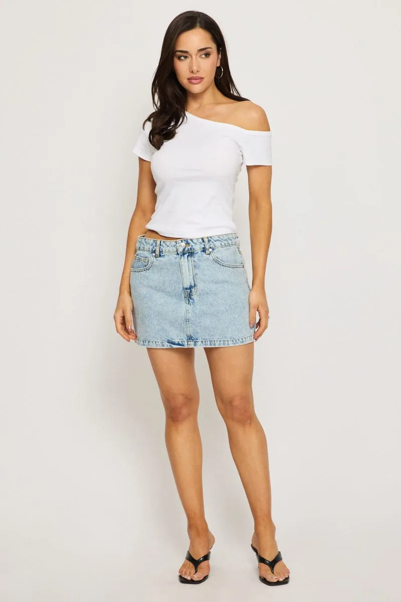 White One Shoulder Tee sold by Ally Fashion product image thumbnail 2