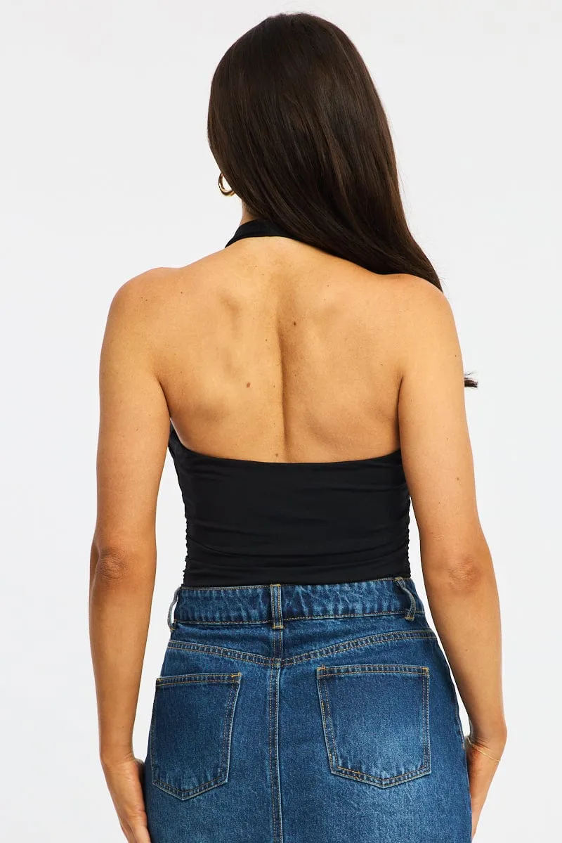 Black Halter Neck Bodysuit sold by Ally Fashion product image thumbnail 5