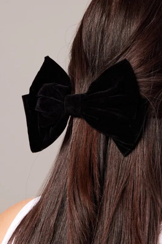Black Velvet Bow Hair Clip sold by Ally Fashion