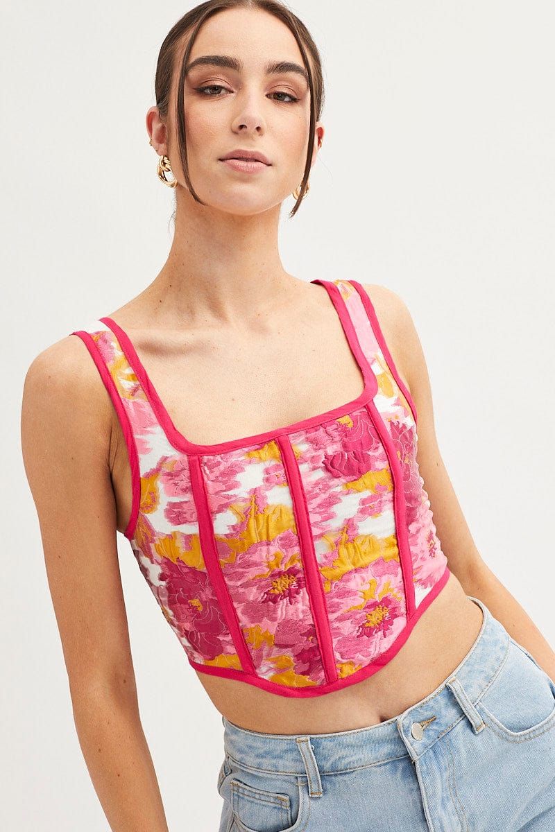 Print Corset Top Sleeveless Square Neck sold by Ally Fashion product image thumbnail 3