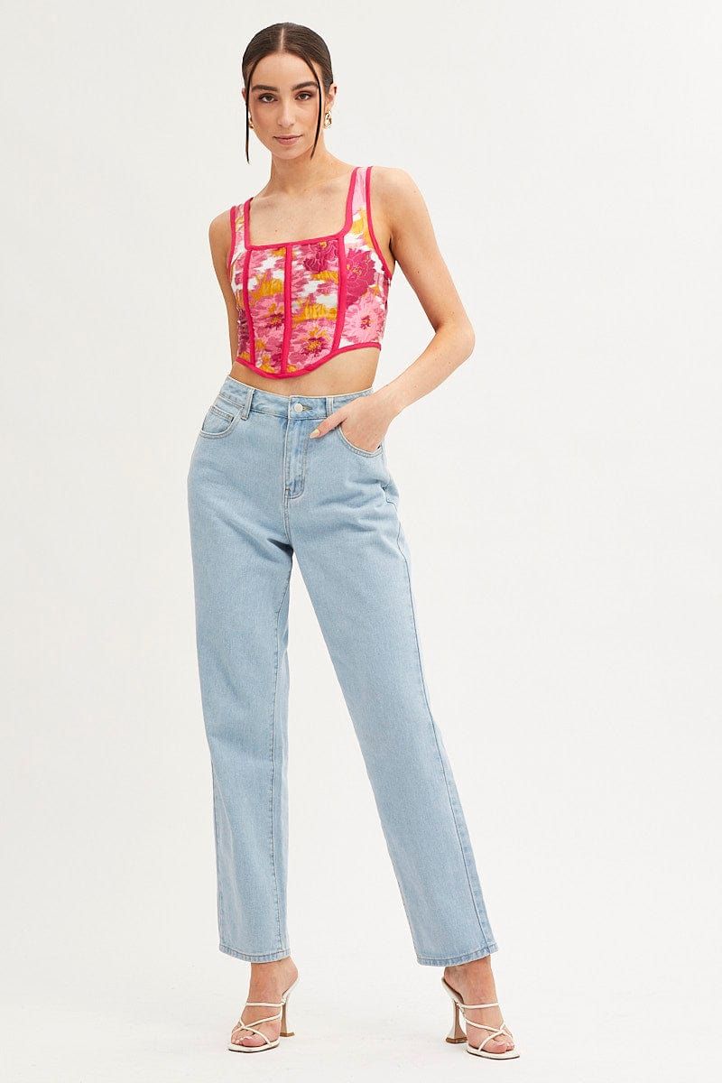 Print Corset Top Sleeveless Square Neck sold by Ally Fashion product image thumbnail 2