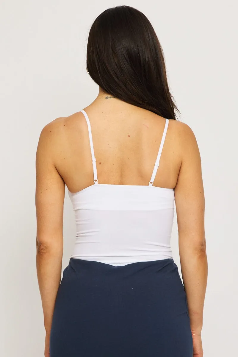 White Singlet Top Seamless sold by Ally Fashion product image thumbnail 4