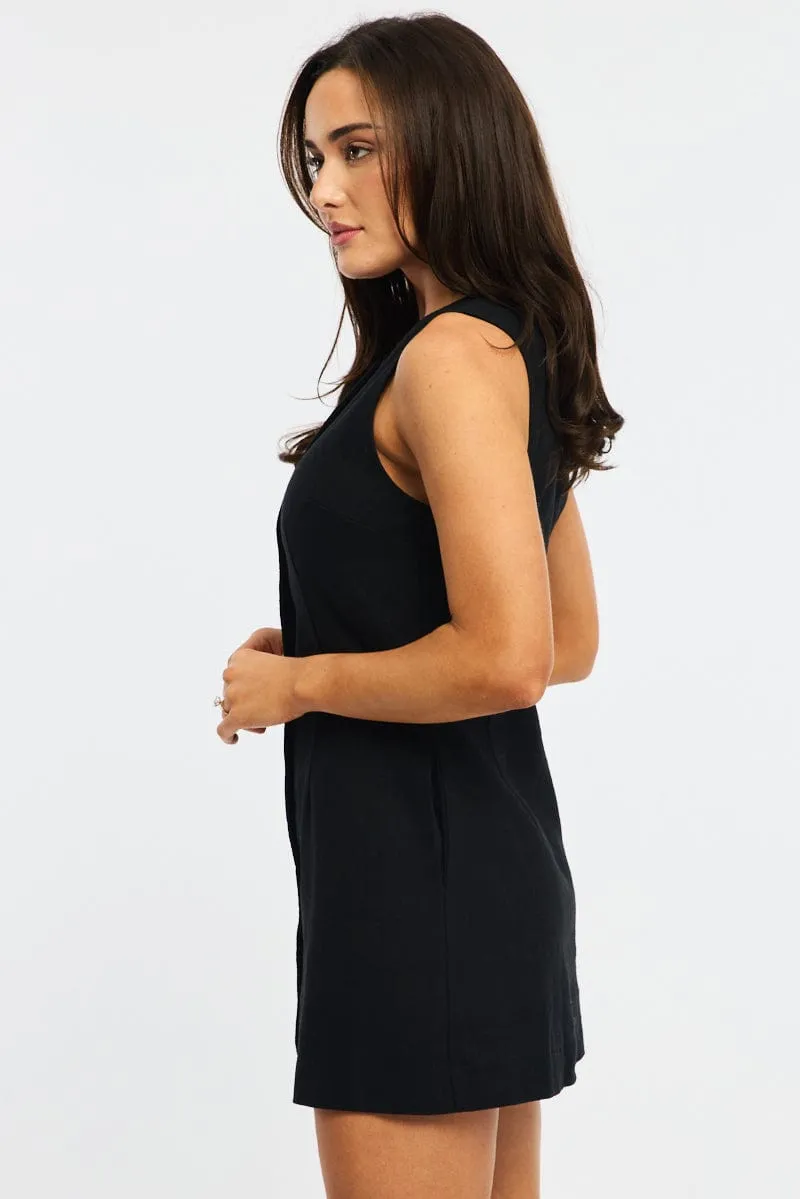 Black Mini Dress Button Down sold by Ally Fashion product image thumbnail 3