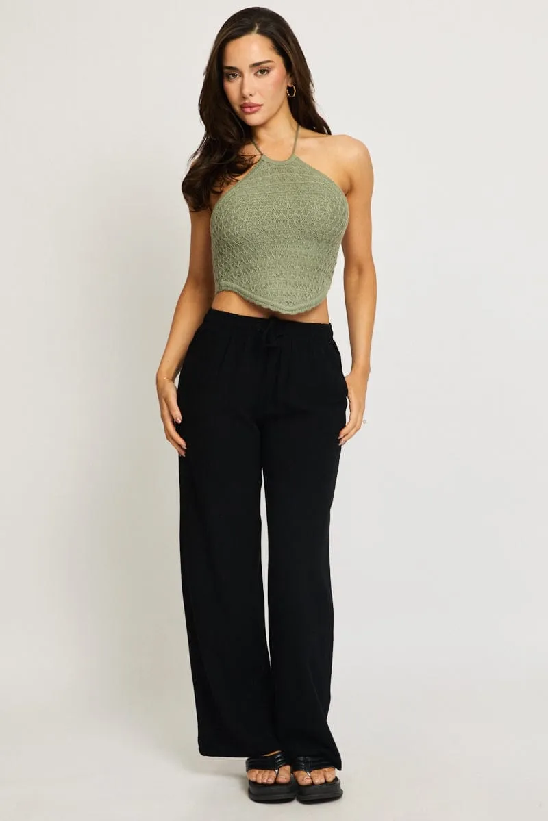 Green Knit Scarf Top Sleeveless sold by Ally Fashion product image thumbnail 2