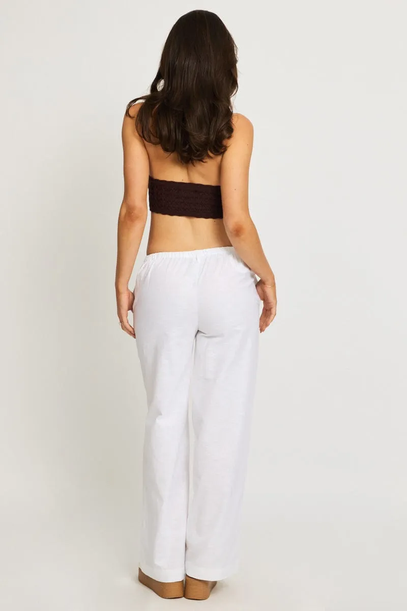 White Wide Leg Pants Waist Tie sold by Ally Fashion product image thumbnail 5