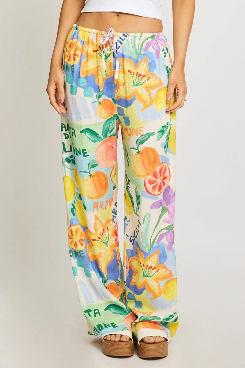 Multi Abstract Wide Leg Pants Elasticated Waist sold by Ally Fashion product image thumbnail 2