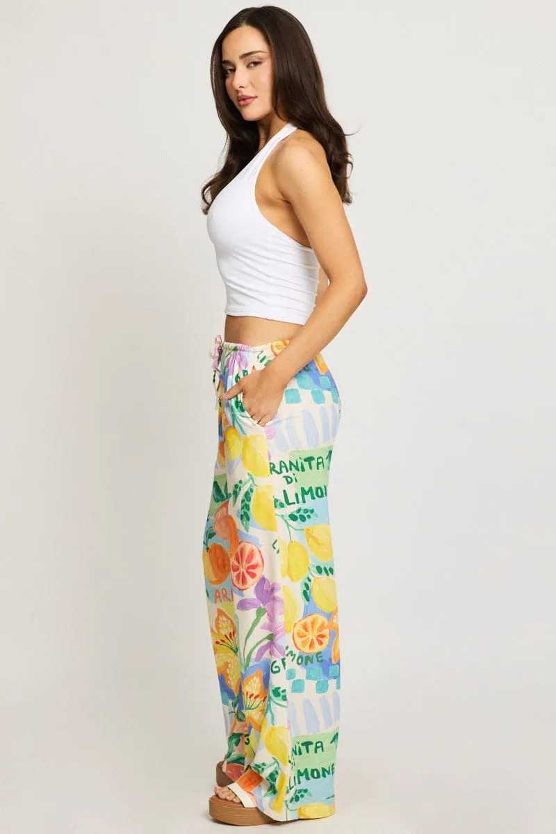 Multi Abstract Wide Leg Pants Elasticated Waist sold by Ally Fashion product image thumbnail 4