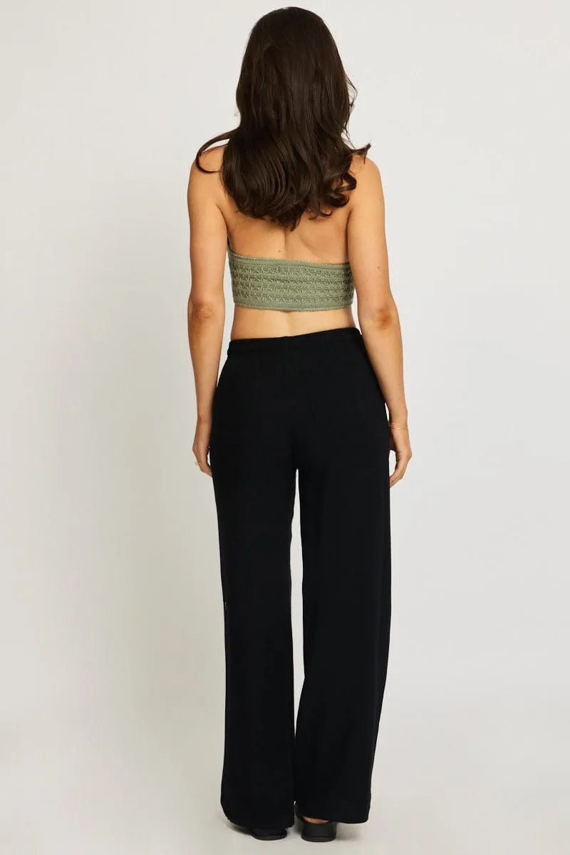 Black Stripe Wide Leg Pants sold by Ally Fashion product image thumbnail 5