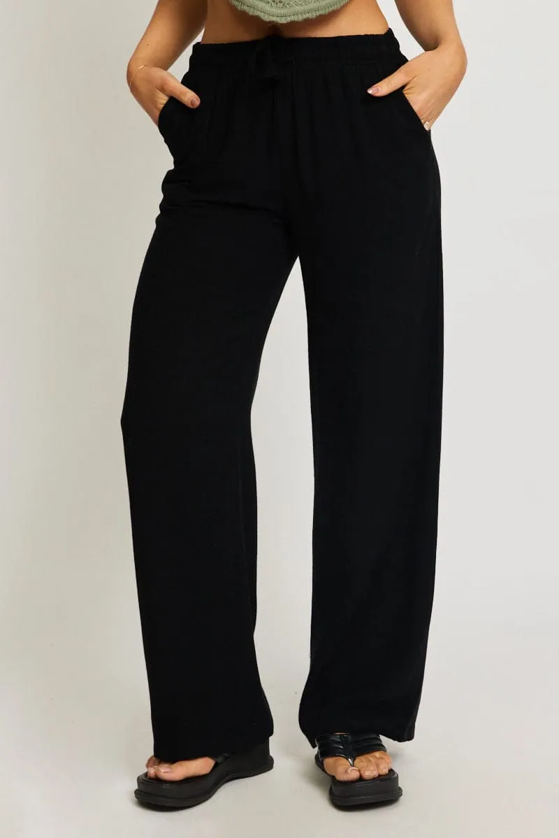 Black Stripe Wide Leg Pants sold by Ally Fashion product image thumbnail 2