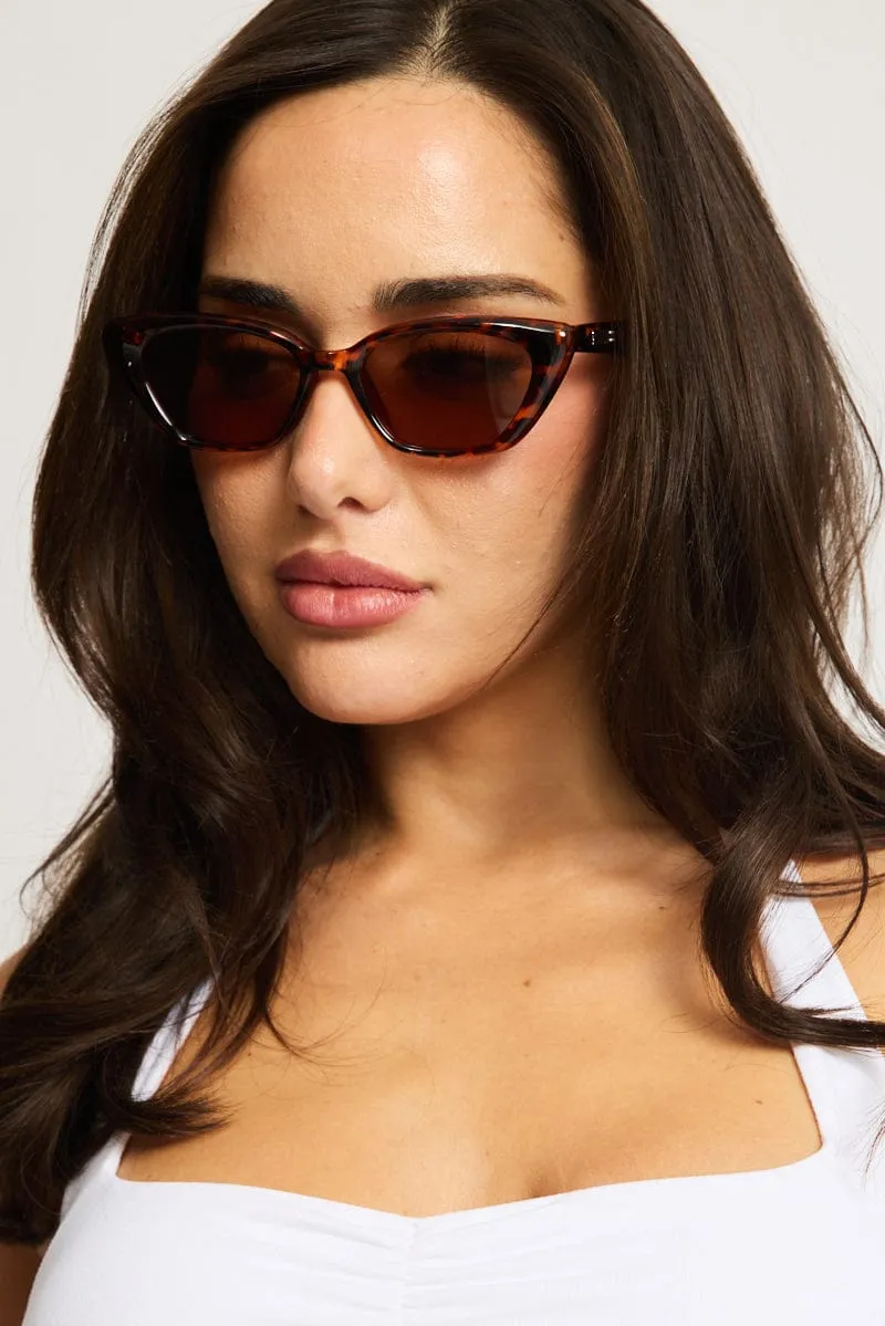 Brown Animal Print Cat Eye Sunglasses sold by Ally Fashion product image thumbnail 2