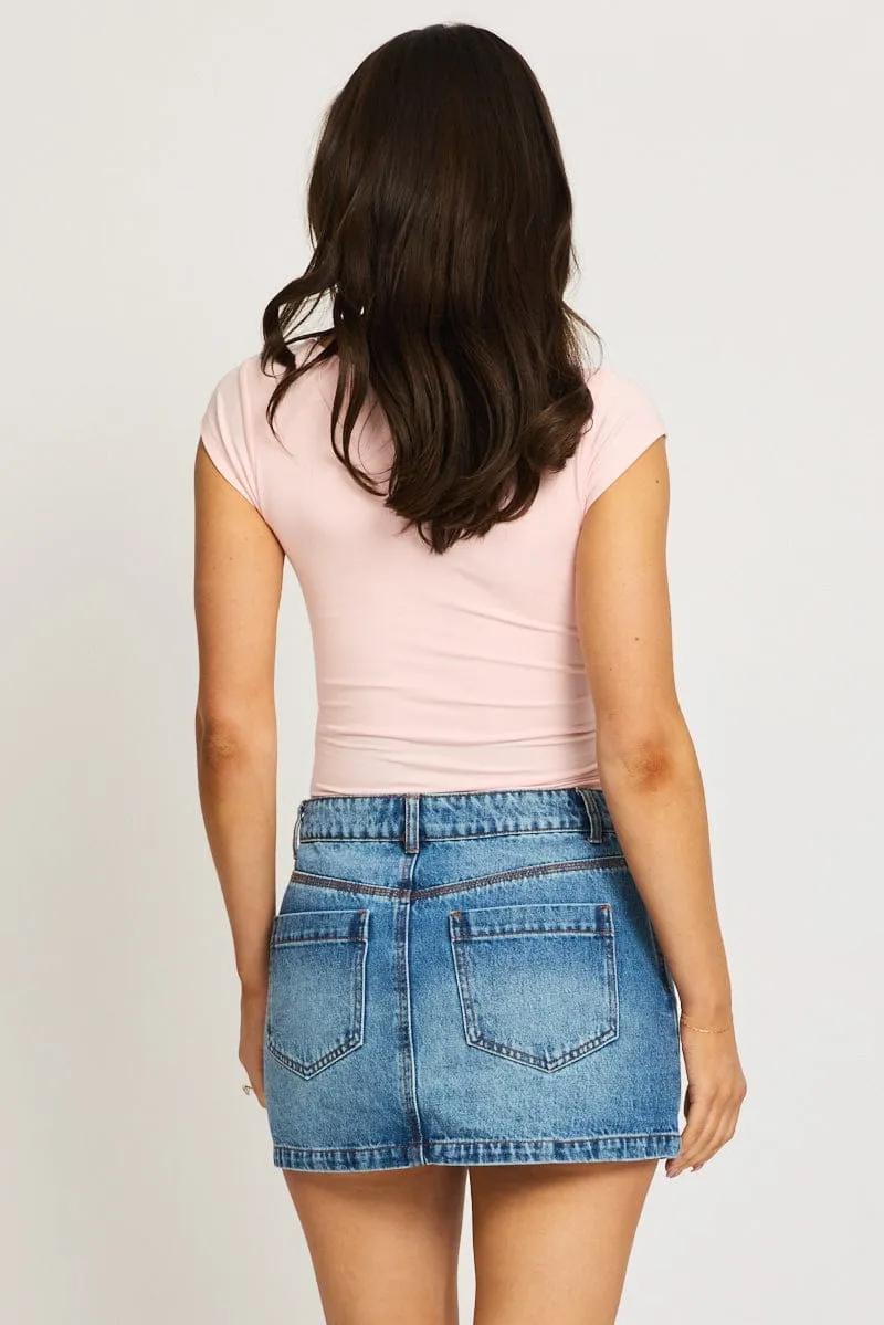 Denim Mini Skirt Mid Rise Regular Fit sold by Ally Fashion product image thumbnail 5