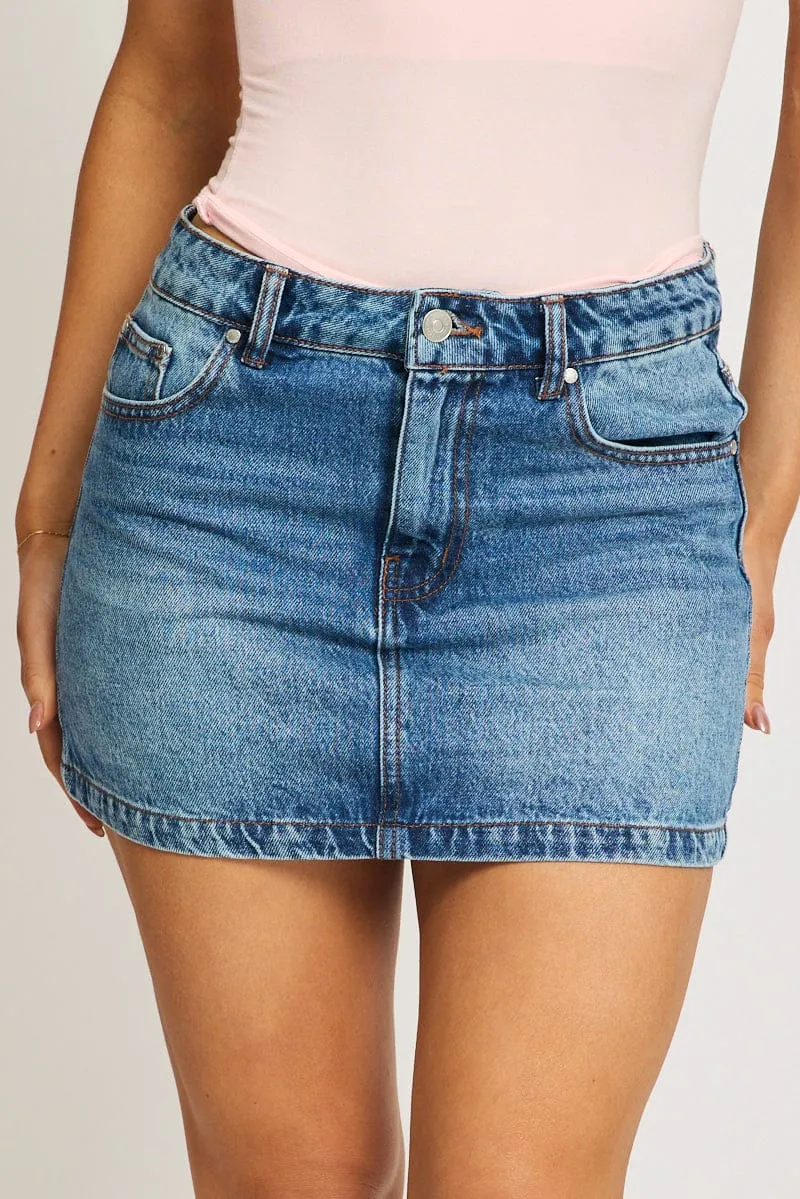 Denim Mini Skirt Mid Rise Regular Fit sold by Ally Fashion product image thumbnail 2