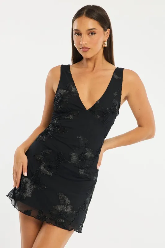 Black A Line Mini Dress Sleeveless sold by Ally Fashion