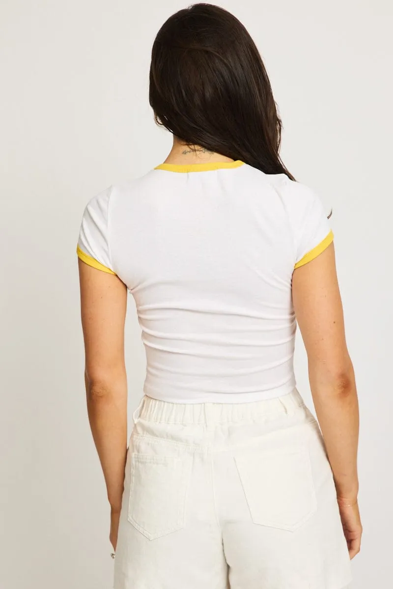 White Graphic Tee Short Sleeve sold by Ally Fashion product image thumbnail 4