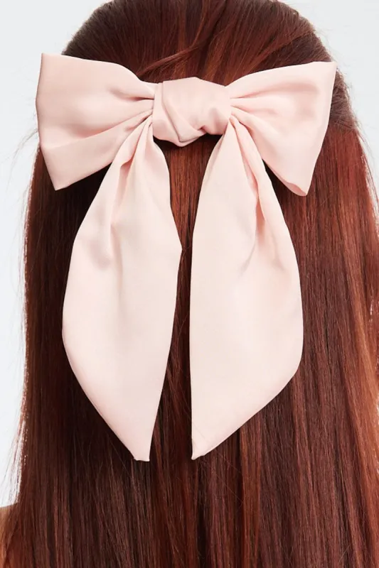 Pink Satin Hair Bow sold by Ally Fashion