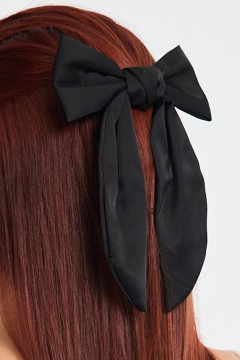 Black Satin Hair Bow sold by Ally Fashion