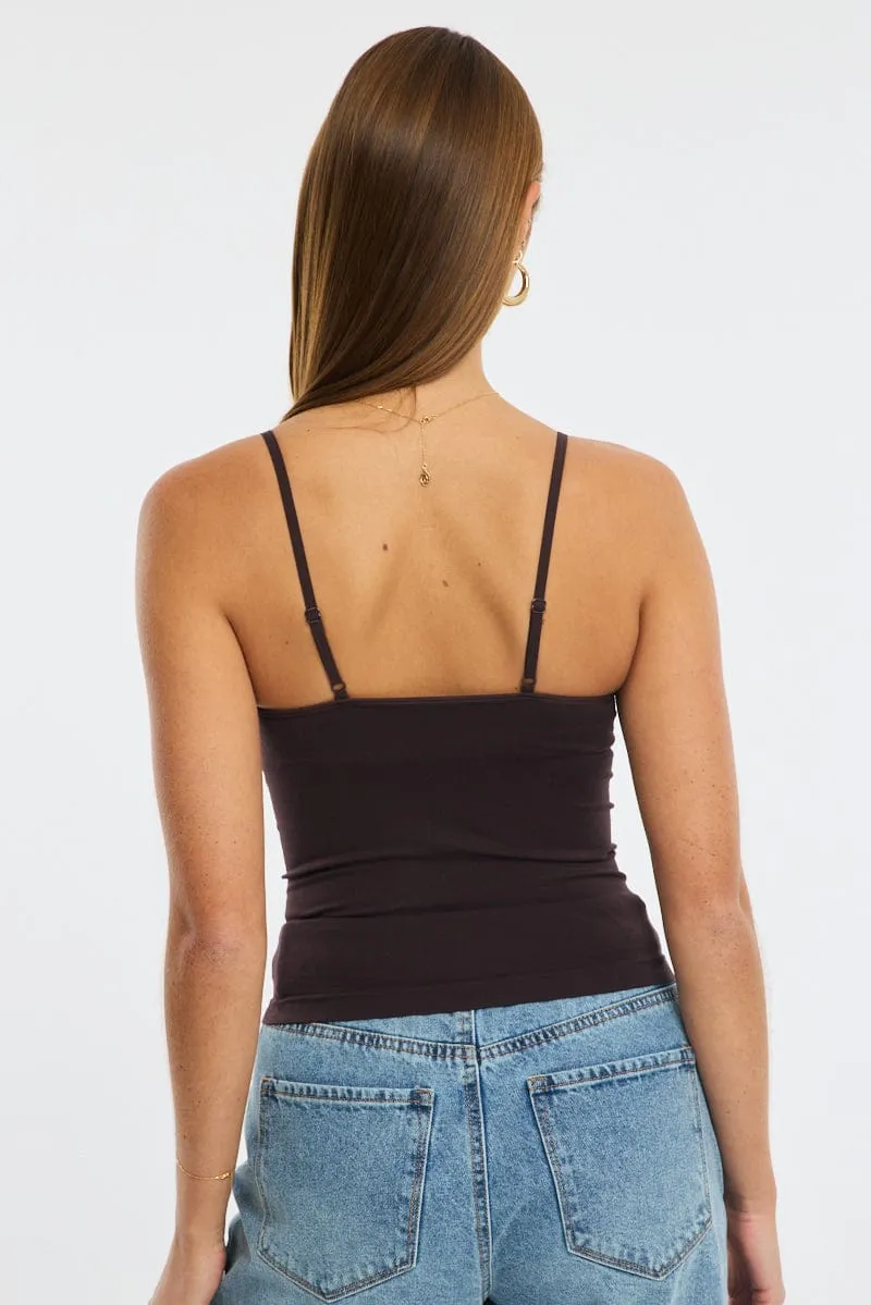 Brown Singlet Top Seamless sold by Ally Fashion product image thumbnail 4