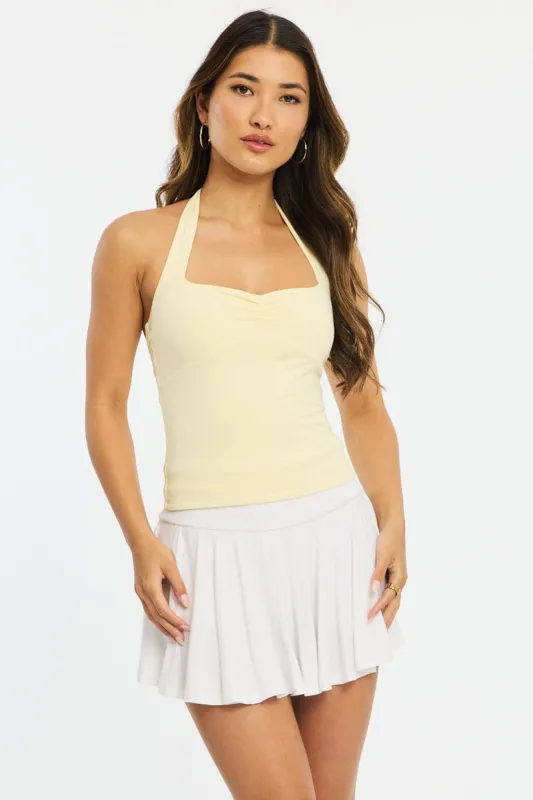 White Mini Skort Skirt Elasticated Waist Shorts Lined sold by Ally Fashion