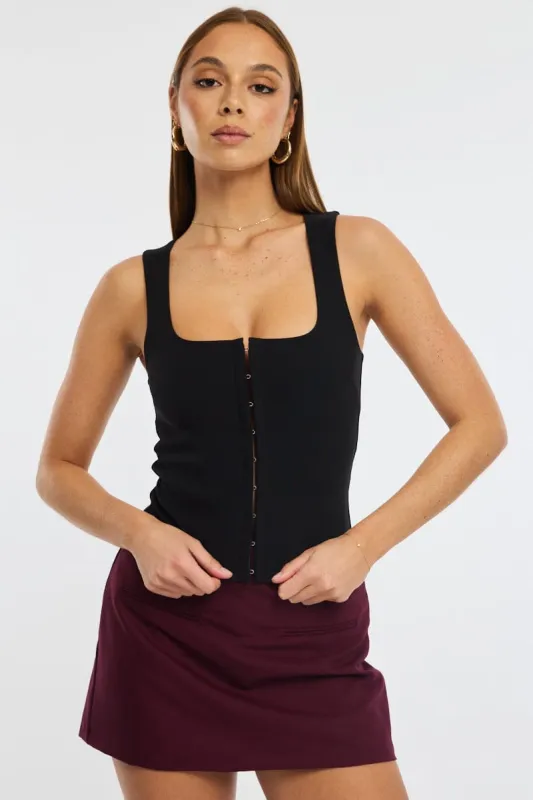 Black Vest Square Neck sold by Ally Fashion