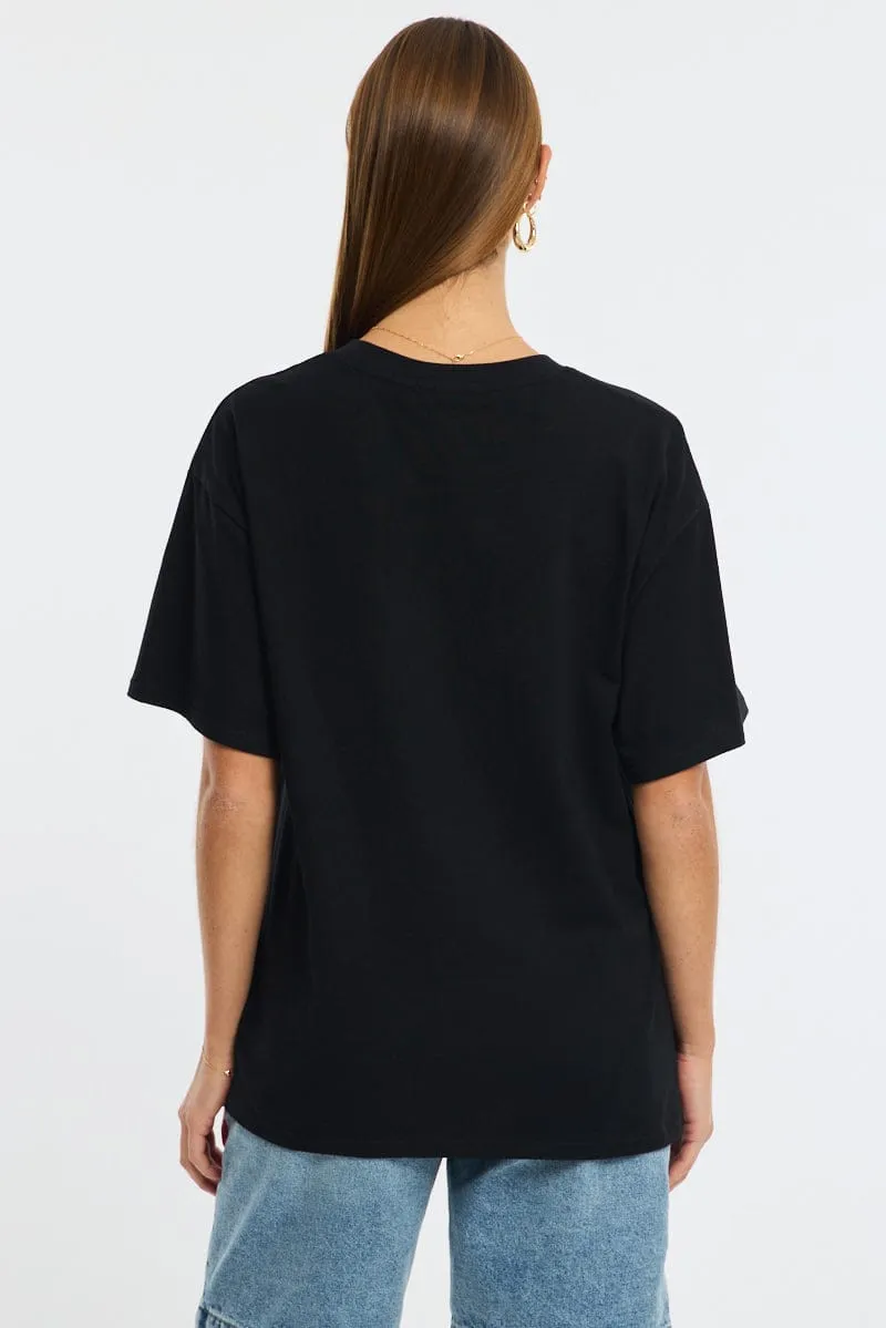 Black Graphic Tee Short Sleeve sold by Ally Fashion product image thumbnail 4