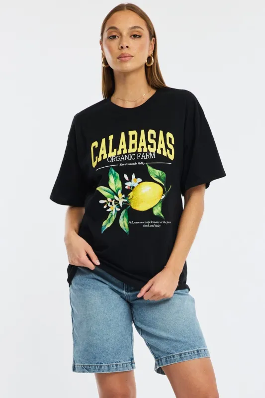 Black Graphic Tee Short Sleeve sold by Ally Fashion