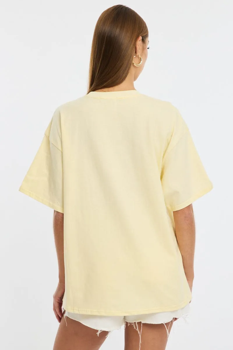 Yellow Graphic Tee Short Sleeve sold by Ally Fashion product image thumbnail 4