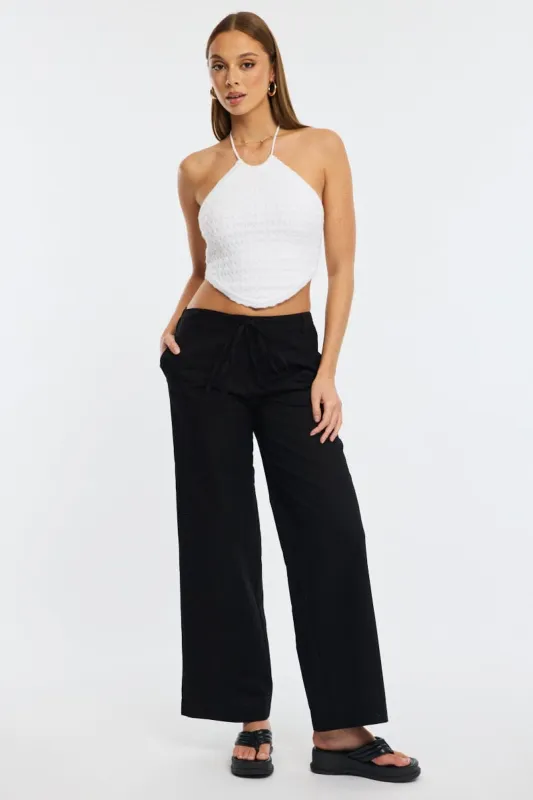 Black Wide Leg Pants Waist Tie sold by Ally Fashion