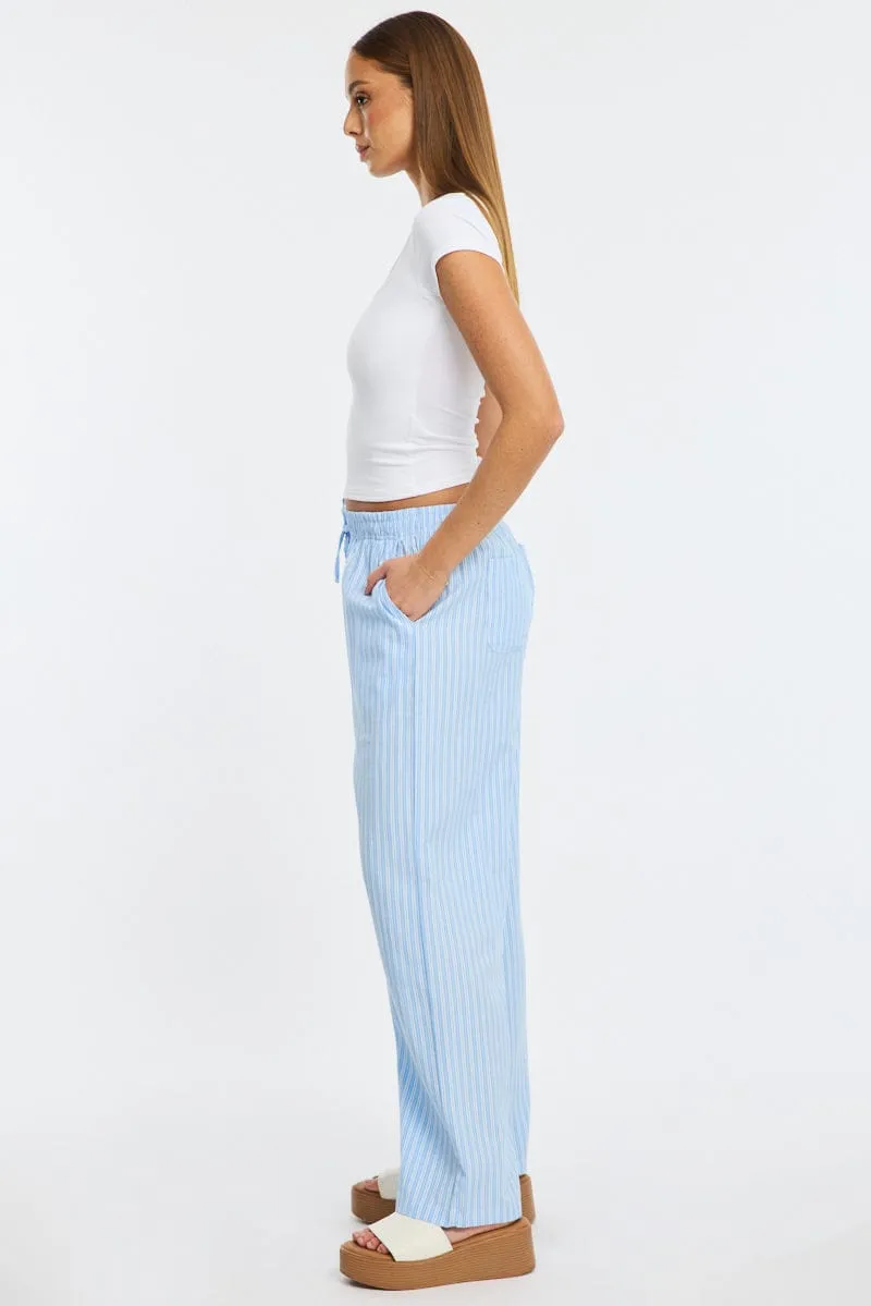 Blue Stripe Wide Leg Pants sold by Ally Fashion product image thumbnail 4