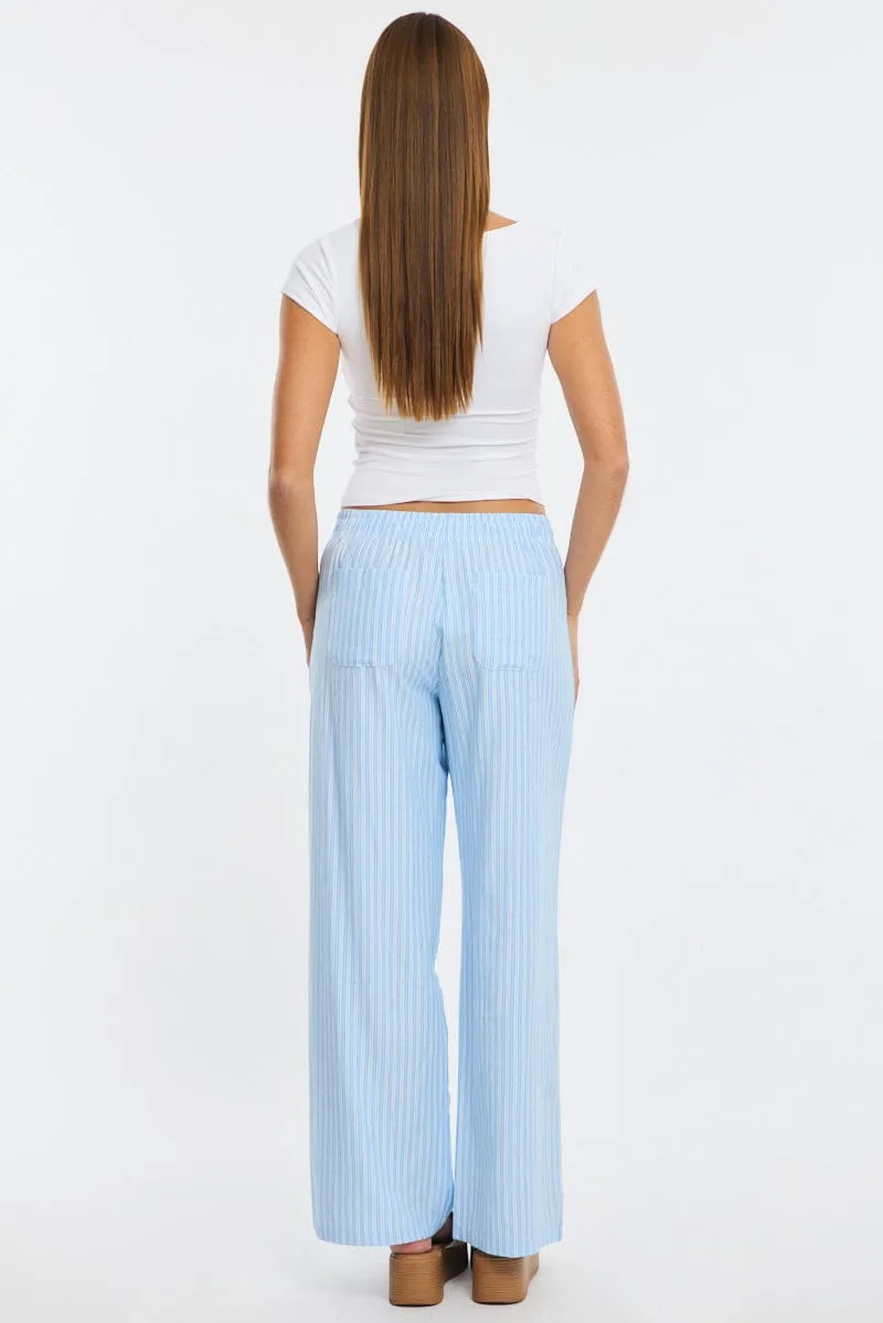 Blue Stripe Wide Leg Pants sold by Ally Fashion product image thumbnail 5