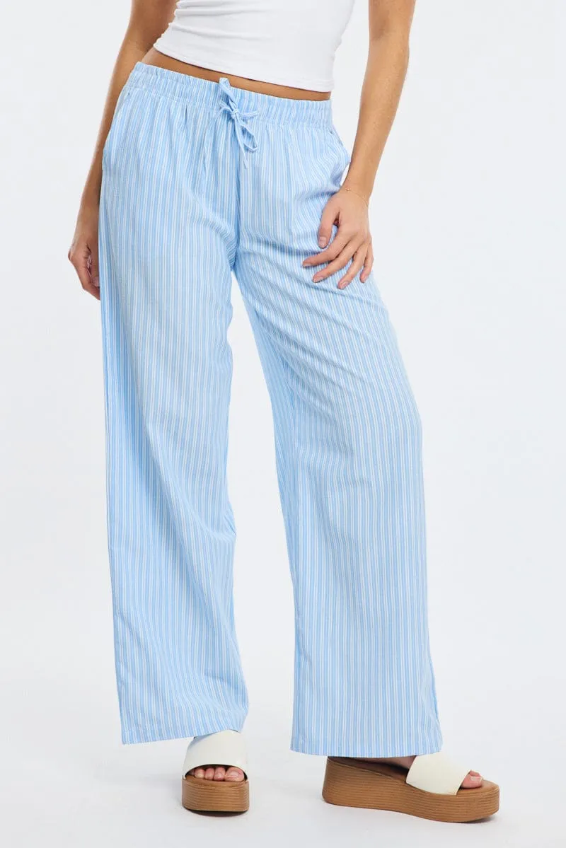 Blue Stripe Wide Leg Pants sold by Ally Fashion product image thumbnail 2