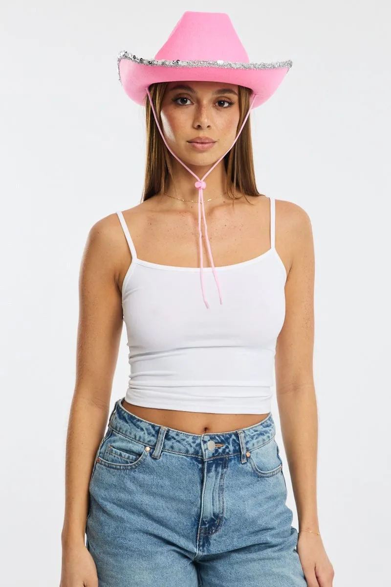 Pink Sequin Detail Festival Cowboy Hat sold by Ally Fashion product image thumbnail 2
