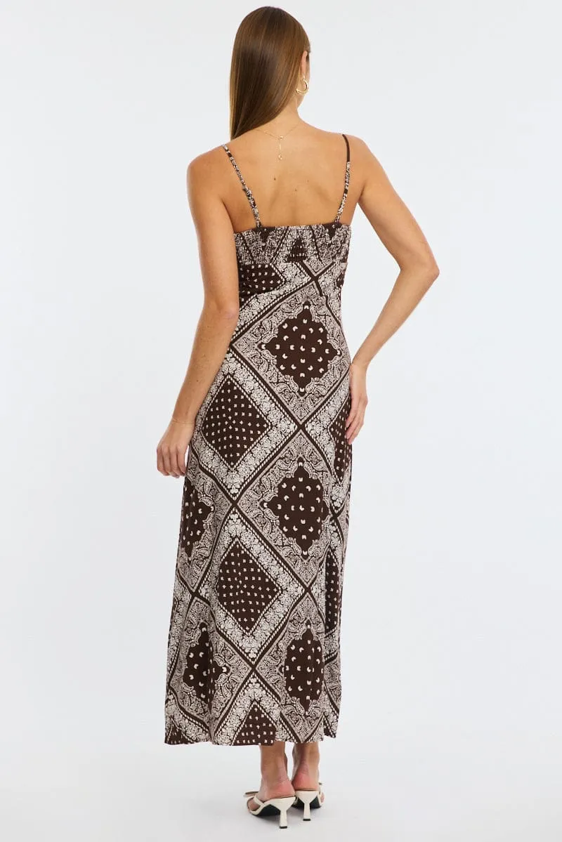 Brown Boho Midi Dress Strappy sold by Ally Fashion product image thumbnail 4