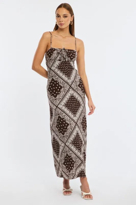 Brown Boho Midi Dress Strappy sold by Ally Fashion