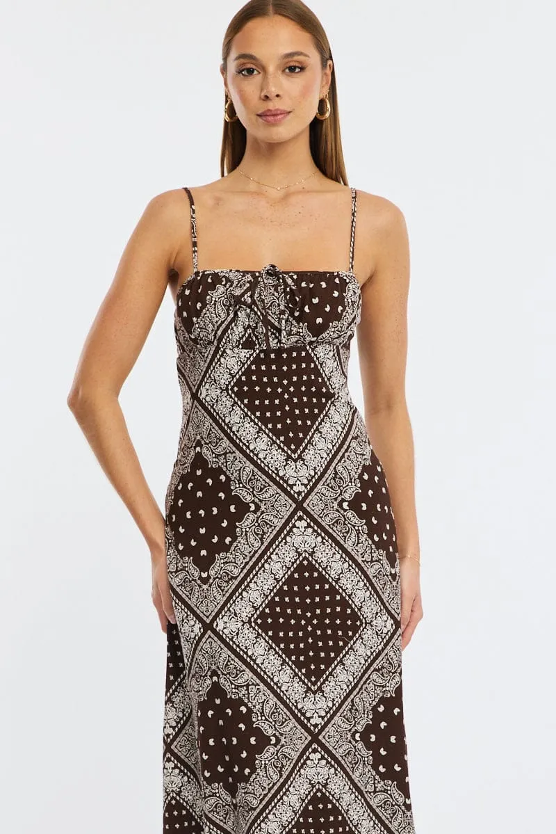 Brown Boho Midi Dress Strappy sold by Ally Fashion product image thumbnail 2