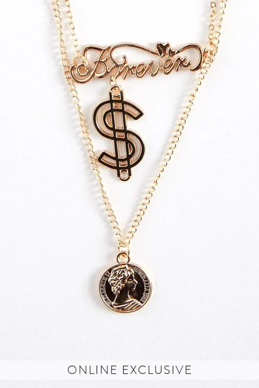 Metallic Cash Necklace sold by Ally Fashion