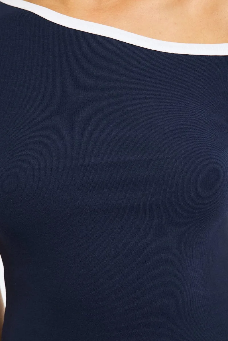 Blue One Shoulder Tee sold by Ally Fashion product image thumbnail 5