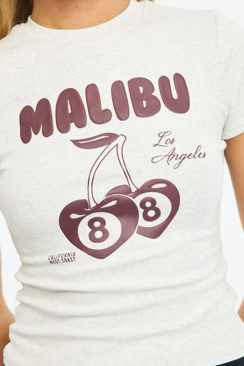 Grey Graphic Tee Short Sleeve sold by Ally Fashion product image thumbnail 5