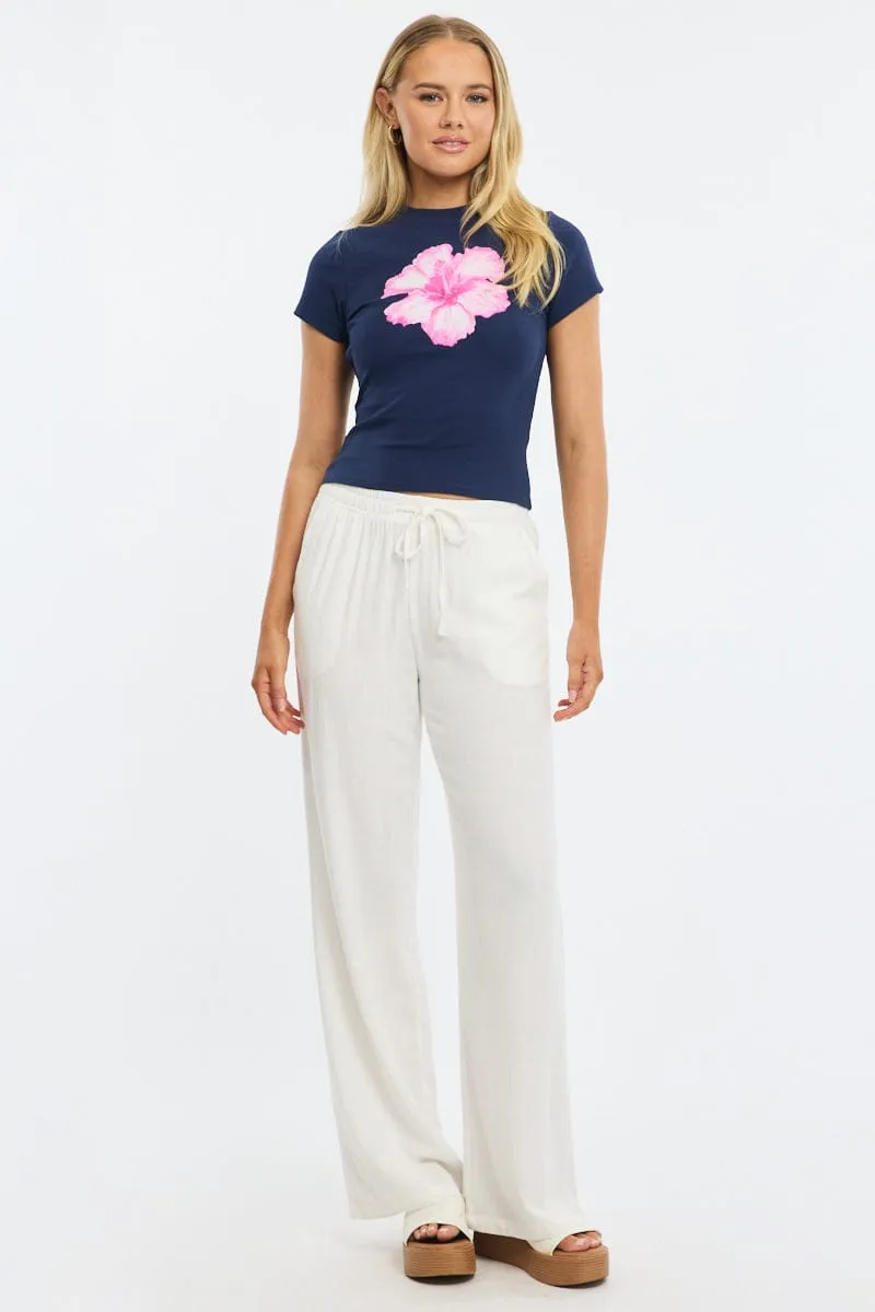 Blue Graphic Tee Short Sleeve sold by Ally Fashion product image thumbnail 2