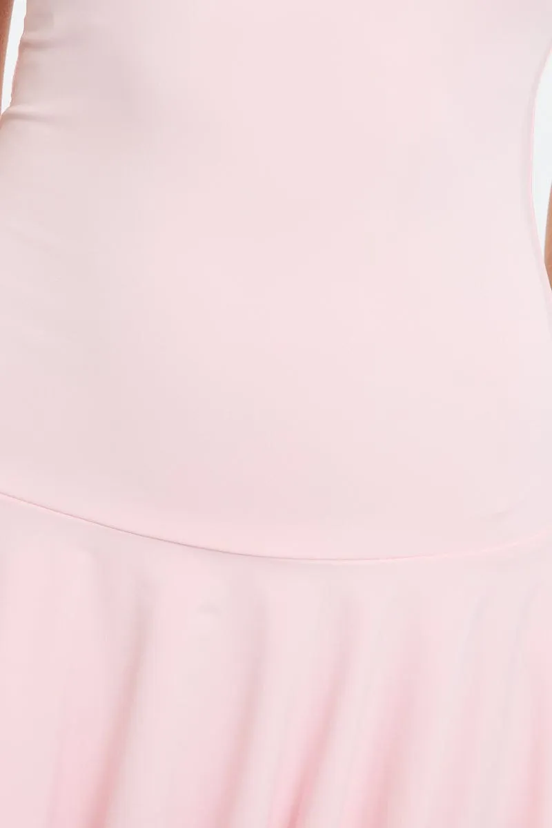 Pink Mini Dress Off Shoulder sold by Ally Fashion product image thumbnail 5