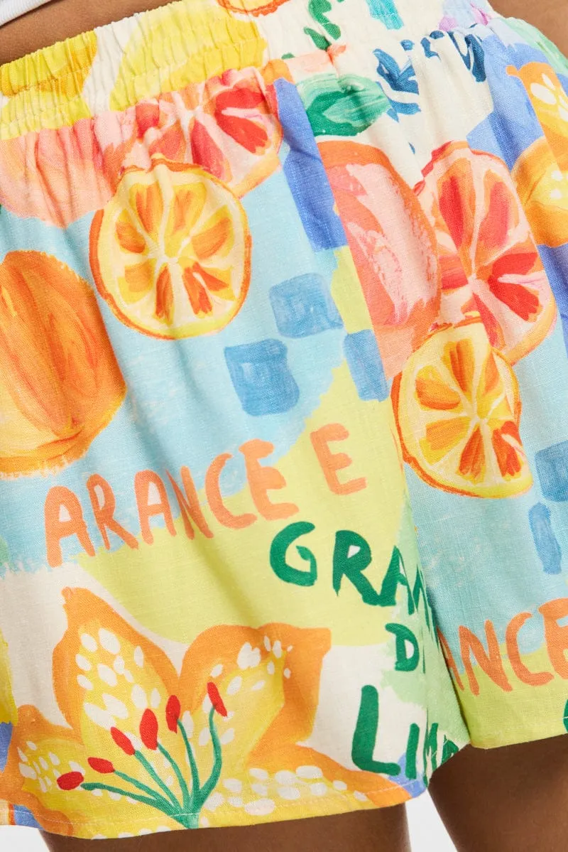 Multi Abstract Shorts High Rise sold by Ally Fashion product image thumbnail 5