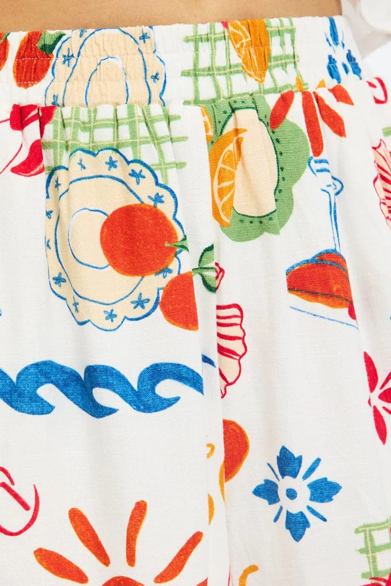 Red Abstract Shorts High Rise sold by Ally Fashion product image thumbnail 5